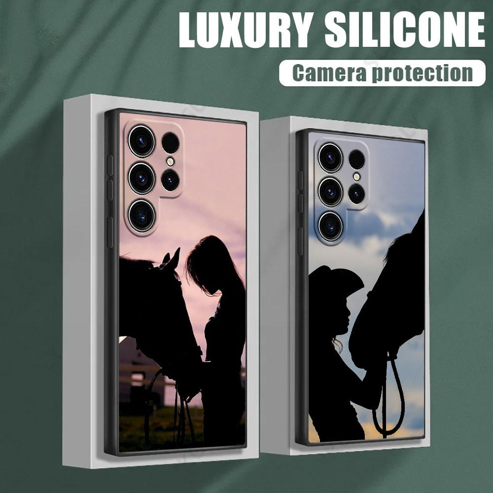 Horse Girl Animal Phone Case For Samsung Galaxy S24 Ultra Cases S23 S21 S20 FE S22 9 Plus Note 20 Ultra 10 Silicone Cover Horses