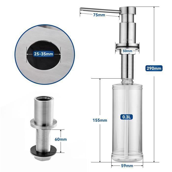 Кухонная мойка - Матовая - 50x45 см - Нержавеющая сталь - 1 чаша - Ручная