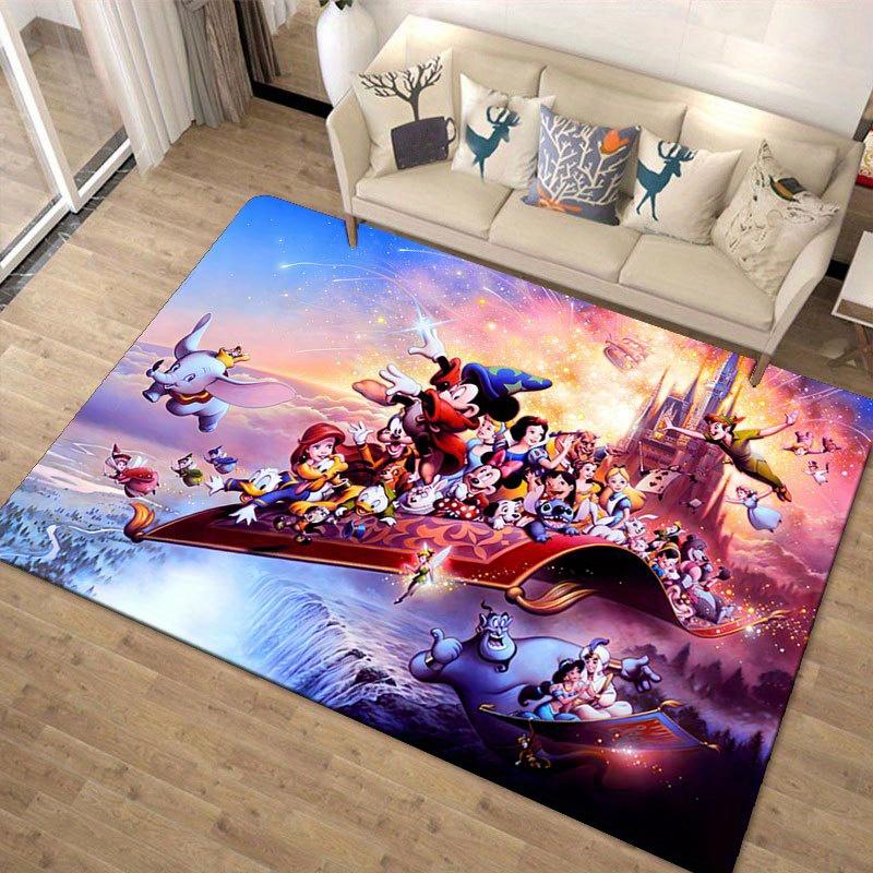 1 шт. Ковер с рисунком Микки Мауса и Минни от Disney, Ковер для зоны, Нескользящий ковер, Ручная стирка, Коврик для пола, Подходит для гостиной, спальни, домашнего декора