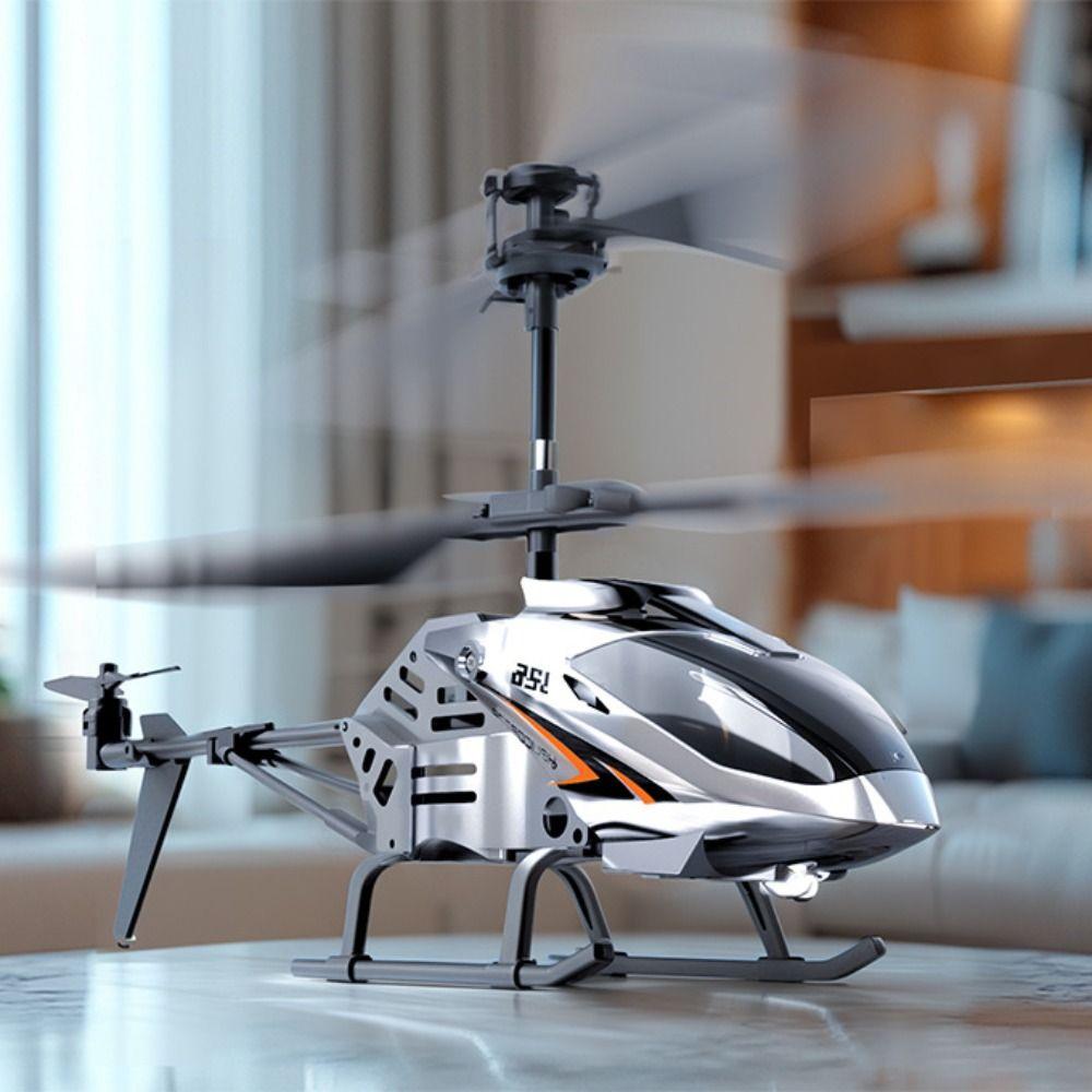 Silver Red Pink RC Helicopters Metal Alloy Flying Helicopter Toy Mini Drone Children's Day Gifts