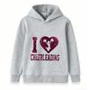 Kids Boys Girls 100% Cotton Crew Neck Short Sleeve T-Shirt, I Love Cheerleading Glitter Print Casual Tees for Cheer Sports Lovers Daily Wear