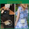 Pearl White Compact Children Accessory Crossbody Bag With Chain Space Purse Coin