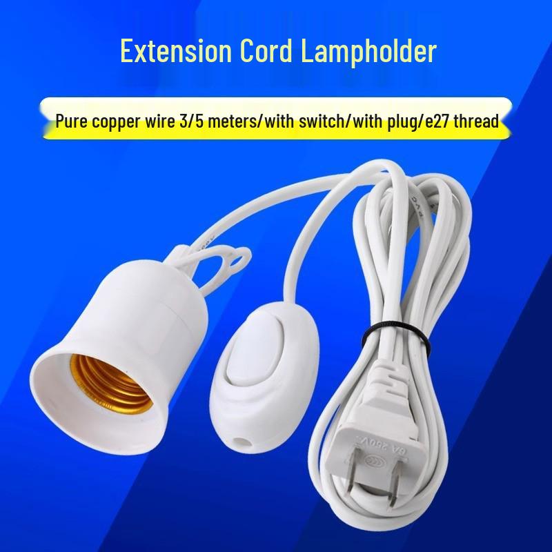 E27 Pendant Lamp Holder with Switch & Split Extension Cord, 2-Pin (Chinese/European Standard)