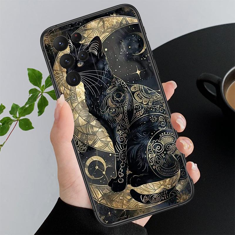 Чехол для телефона 'Лунная кошка' для Samsung Galaxy A55 A16 A56 A36 A23 A35 A15 A53 A54 A33 A34 A25 A05S A52 A52S A14 A13 A71
