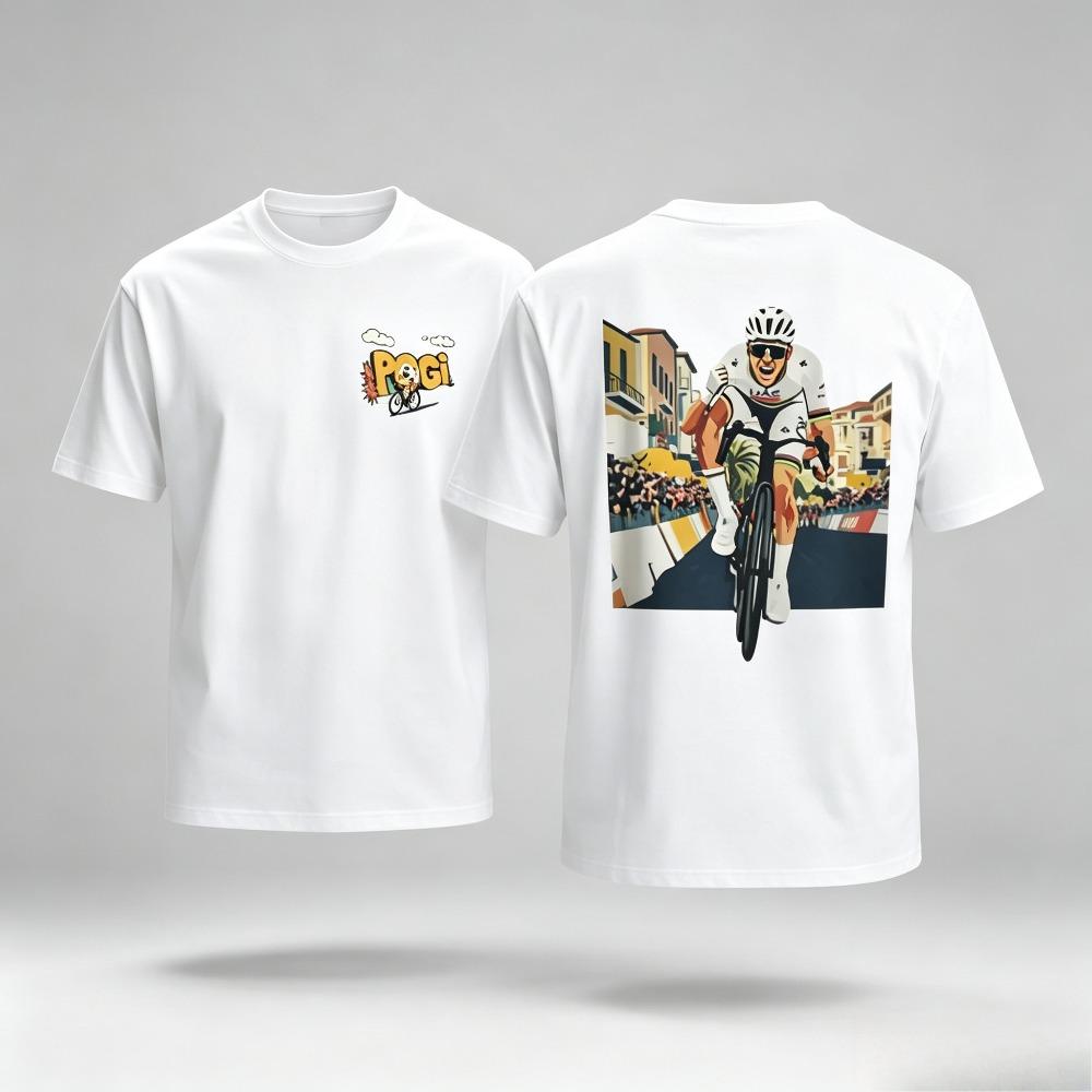 Cyclist Graphic Tshirt Front Small Pogi Print Back Street Race Rider Tee Casual Breathable Cotton Cycling Top For Unisex Unisex