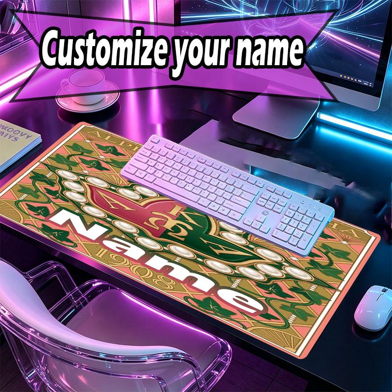 Custom Name Personalized Alpha Kappa Alpha Pattern Mousepad, Laptop PC Desk Mat, Decorative Desk Mat for Home Keyboard Pad Gift