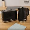 Элегантный набор: Тостер на 2 широких слота, Электрический чайник 1,7 л без BPA Briebe SKT1170BLK 2200 Вт, Черный 04094