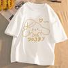 White Dog T-shirt Women Casual Summer Apricot Color New T-shirt Women's Summer