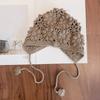 Crochet Beret Cap Hollow Flower Skullies Hat Breathable Princess Cap  for Child Girls