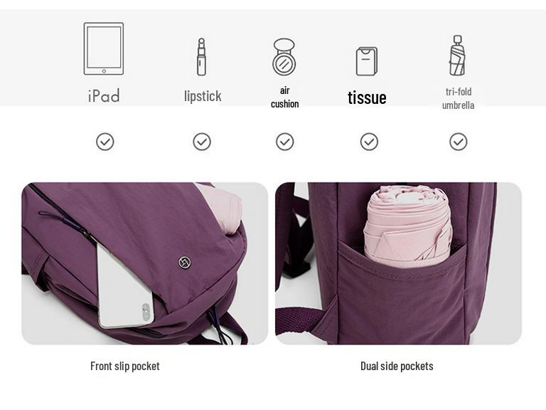 Женский легкий мини-рюкзак конфетного цвета: Большая вместимость для путешествий, походов или школы - Повседневное ношение на плече или через плечо