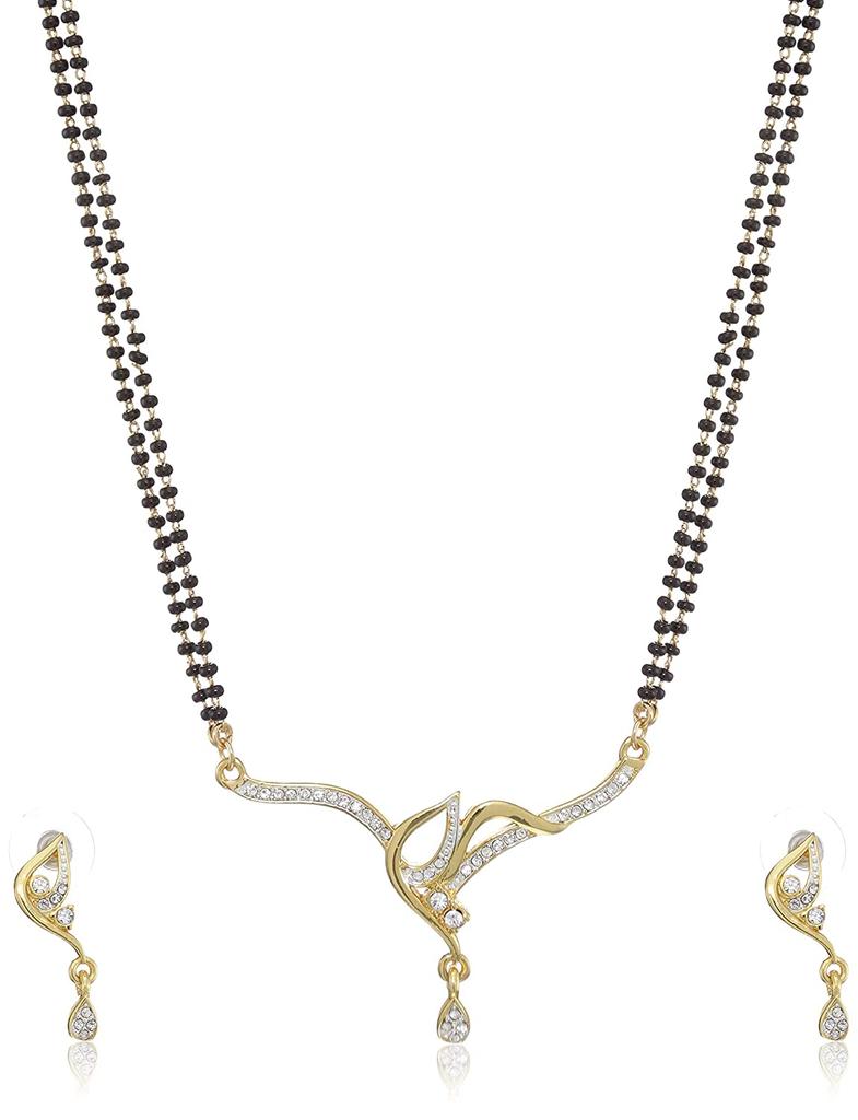 Ожерелья Estele с двойным покрытием из золота и серебра с двойной линией Mangalsutra