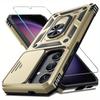Защитный чехол для Samsung Galaxy S25 S24 Ultra S23 Plus S22 S21 S20 FE 5G с защитным стеклом для экрана, кольцом-подставкой, сдвижной крышкой для камеры