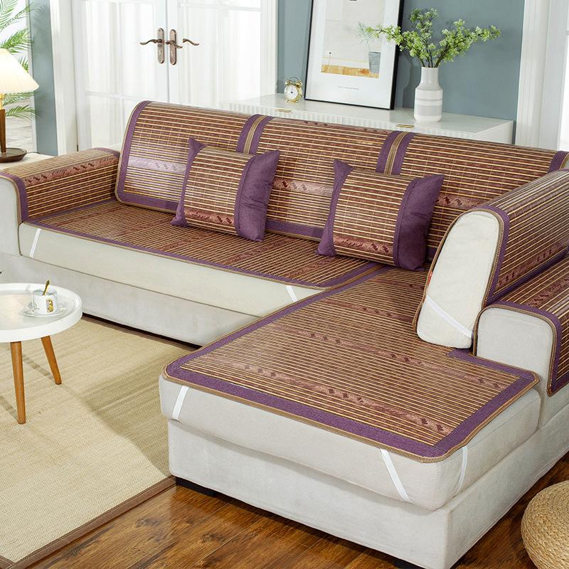 Летний бамбуковый коврик, диванная подушка, коврик, летний противоскользящий чехол для дивана, простой чехол для подушки сиденья в гостиной, утолщенное тканевое полотенце