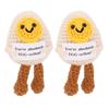 2 Pcs Funny Mini Positive Egg Soft Knitting Toy Encouragement Support Cute Crochet Doll with
