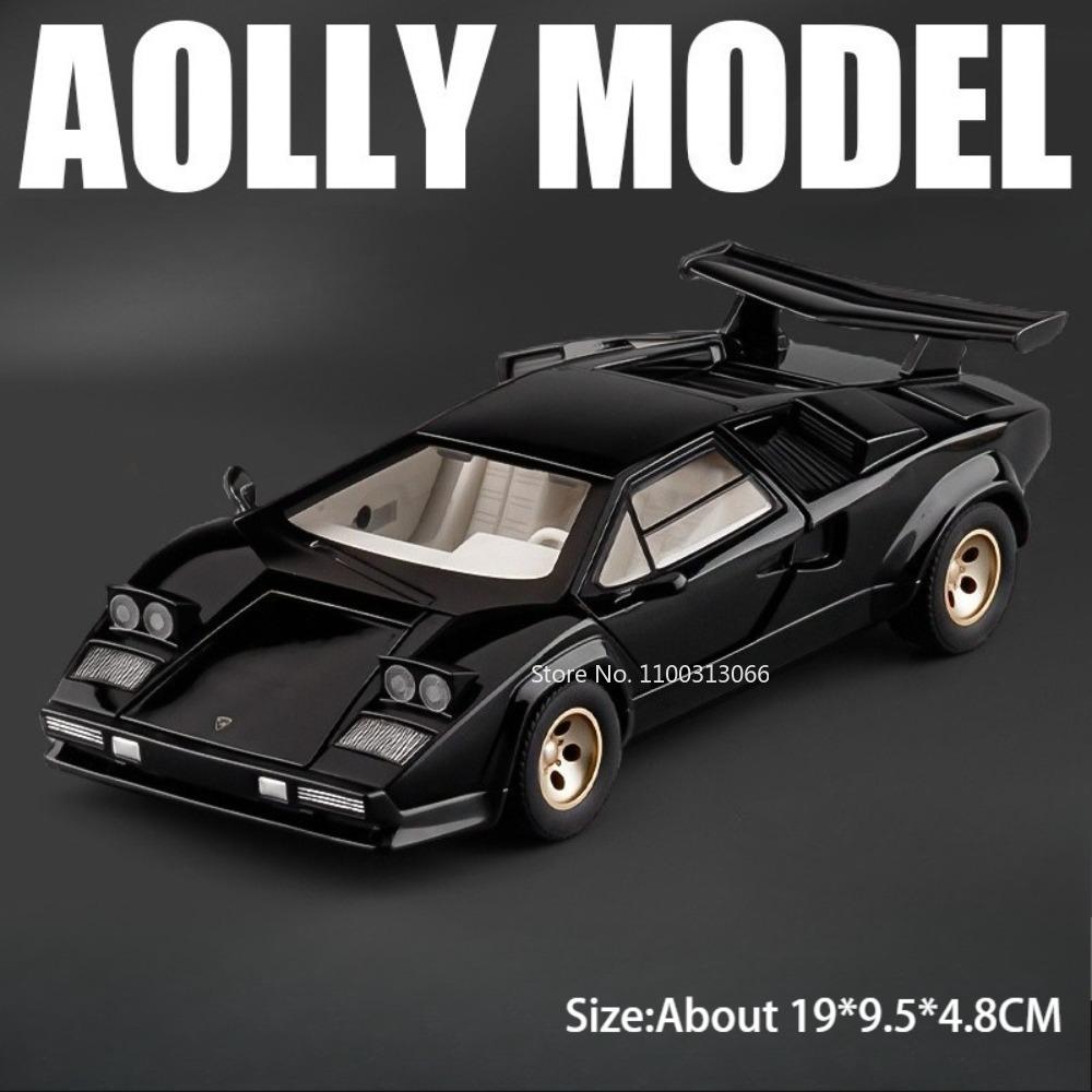 1:24 Alloy Lambor Countach LP500S Valkyrie Toys Models Diecast Cars Light Sound Rubber Tires Miniature Car for Child Adult Gifts