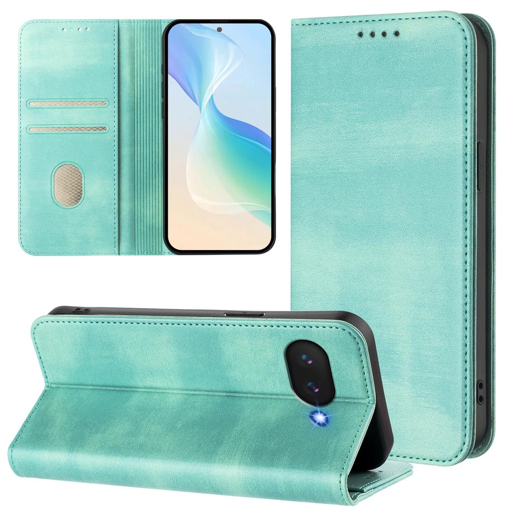 For Google Pixel 9a Wallet Cases Retro Texture RFID Blocking Leather Phone Cover