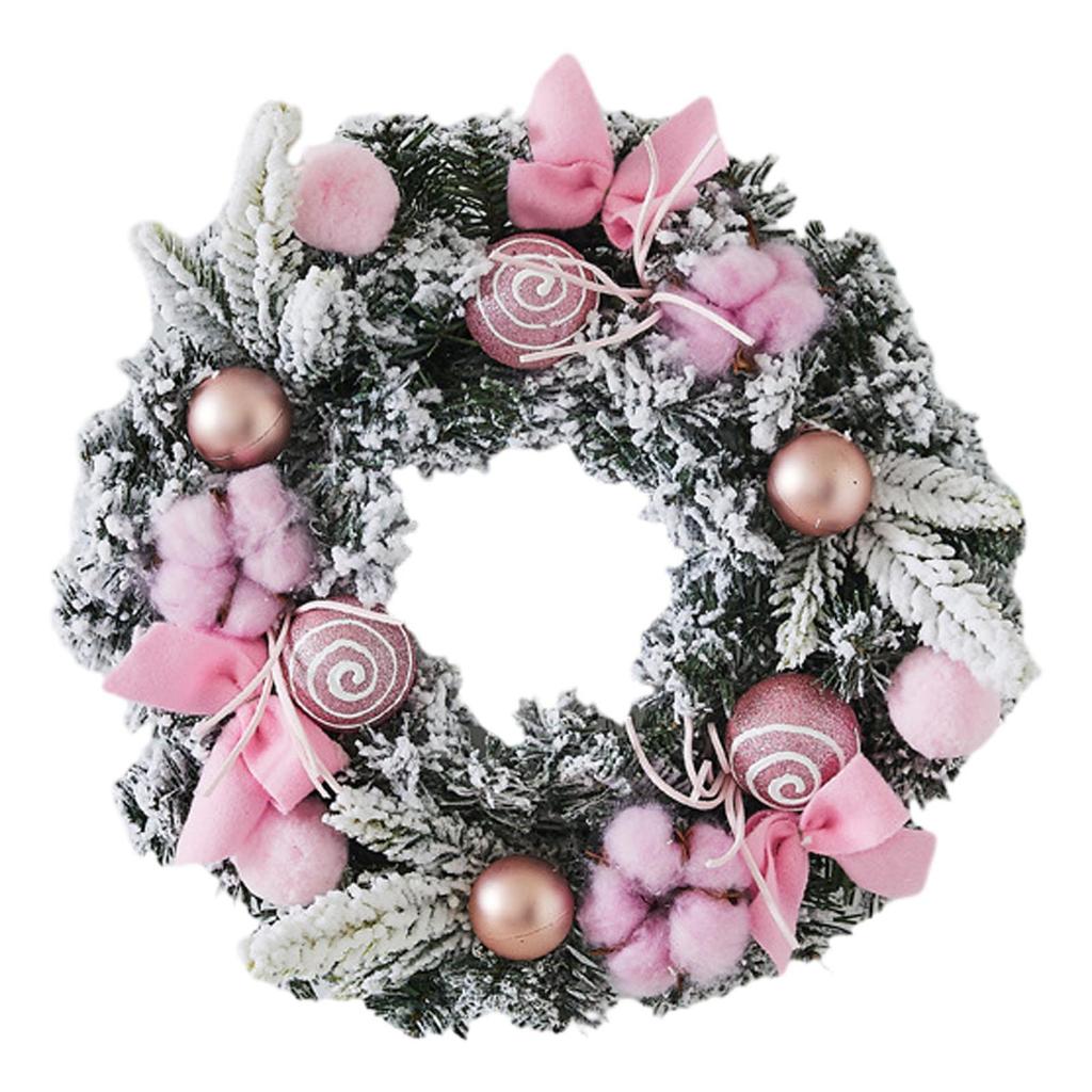 Artificial Christmas Wreath Floral Chic Rustic Front Door Garland Party Decor for Patio Wall