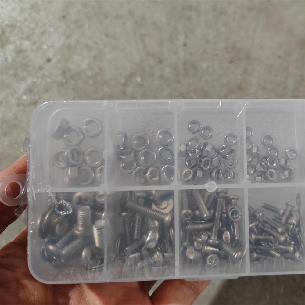320Pcs Stainless Steel SS304 Screws An Head Screws Nuts Bolts Assortment Kit M2 M2.5 M3 M4 M5 Metic Nut And Bolt Assortment
