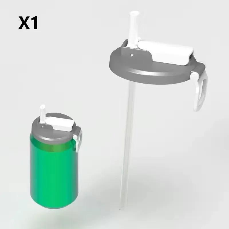 Крышка для банки Многоразовая Силиконовая Дорожная Крышка для Газировки с Трубочкой Без BPA для Стандартных Банок с Напитками Идеально для Пикников на Открытом Воздухе