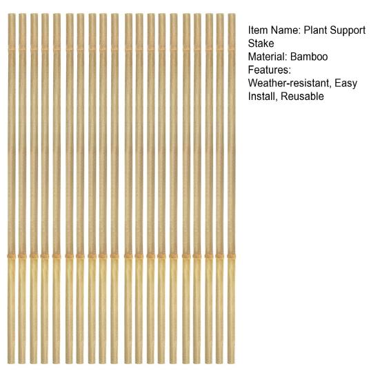 20 шт. бамбуковых опор для растений, многоразовые садовые опоры, натуральные бамбуковые палочки, опорные столбы для орхидей, томатов, овощей, вьющихся растений