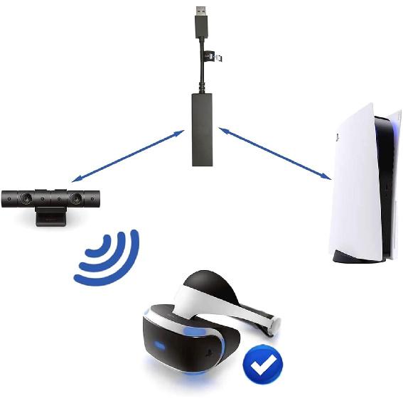 PS VR Mini Camera Adapter for PS5 to PS VR Connector Cable Compatible with PlayStation 5 PS4