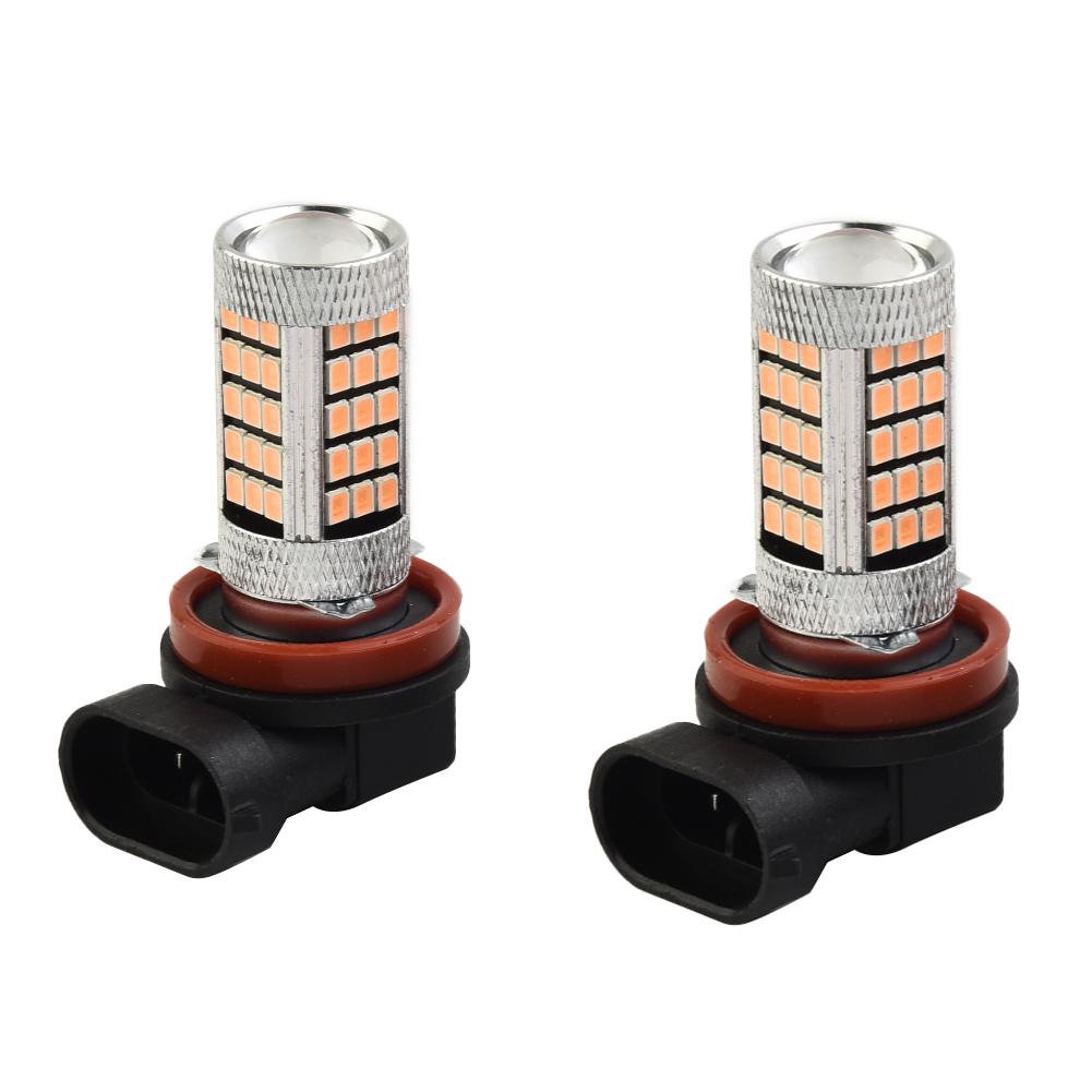 Розово-фиолетовые светодиодные противотуманные фары H11/H8 для ламп ДХО, автомобильные аксессуары