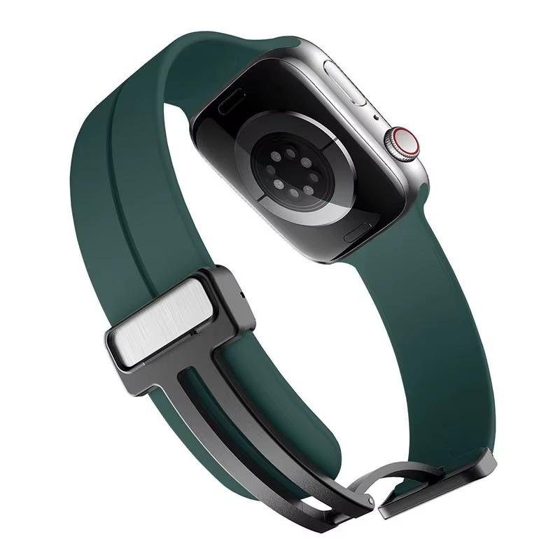 Strap For Apple watch bands 44mm 45mm 40mm 41mm 46mm 49mm Magnetic Silicone correa Bracelet iWatch Series 11 10 8 se 9 ultra 2 3