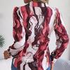 GMXIA Женская мода, повседневные блузки и рубашки с длинным рукавом, рубашка в контрастную полоску