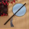 Rollable Long Handle Fan Rotatable Group Fan Portable Chinese Bamboo Waist Fan  Gifts
