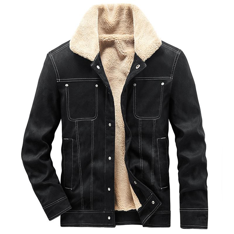 Замшевая куртка мужская осенне-зимняя новая хлопковая одежда мужская рабочая одежда повседневная мужская хлопковая одежда