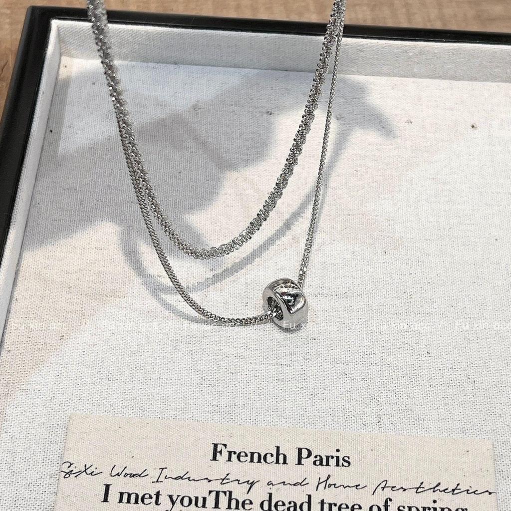 Элегантное двухслойное круглое ожерелье на ключицу — лето 2024 г., универсальный нишевый дизайн