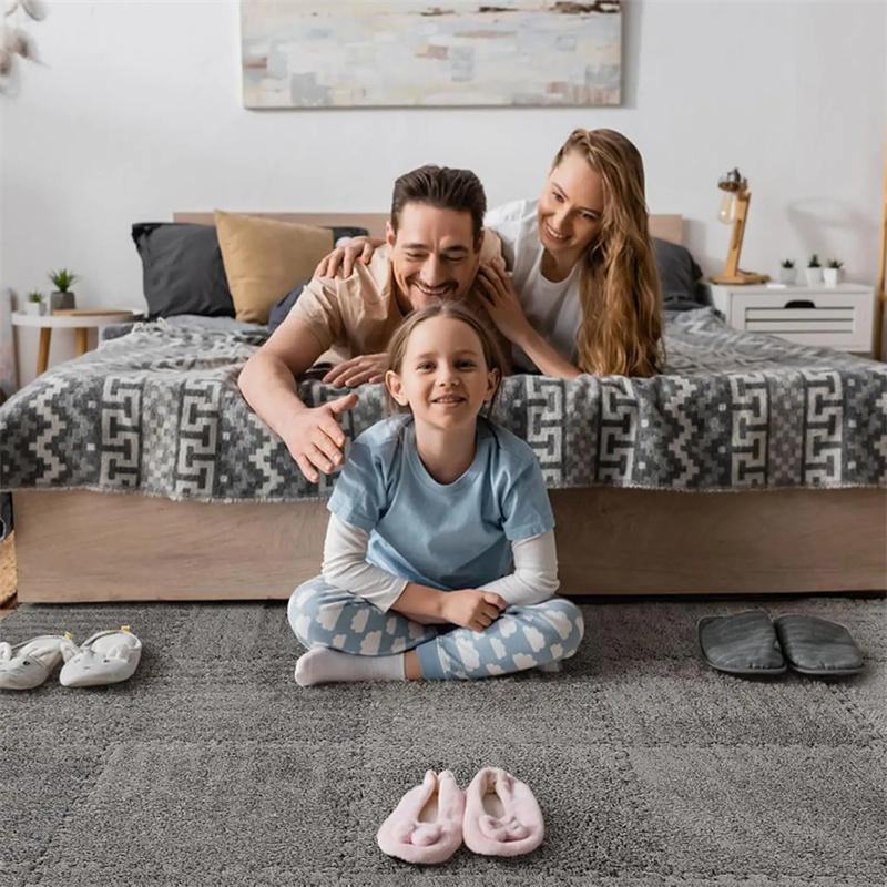 Мягкий плюшевый детский коврик Babe Toys Коврик-пазл из пены ЭВА Теплый детский игровой коврик Соединяющиеся коврики Ковер для младенца 30*30*1,2 см