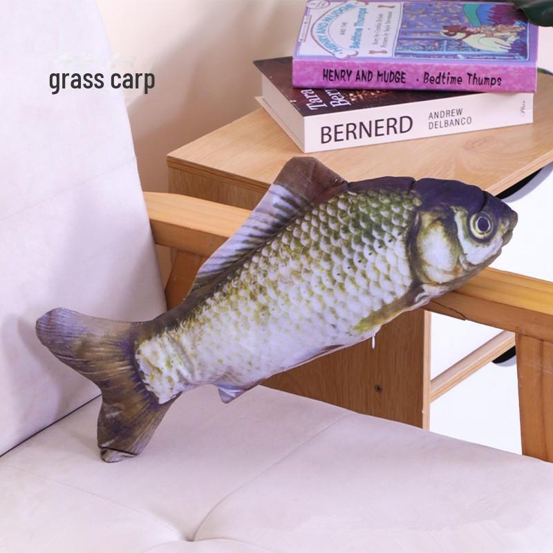 Плюшевая игрушка-рыба из кошачьей мяты: Подушка для саморазвлечения, устойчивая к царапинам и износу, для кошек