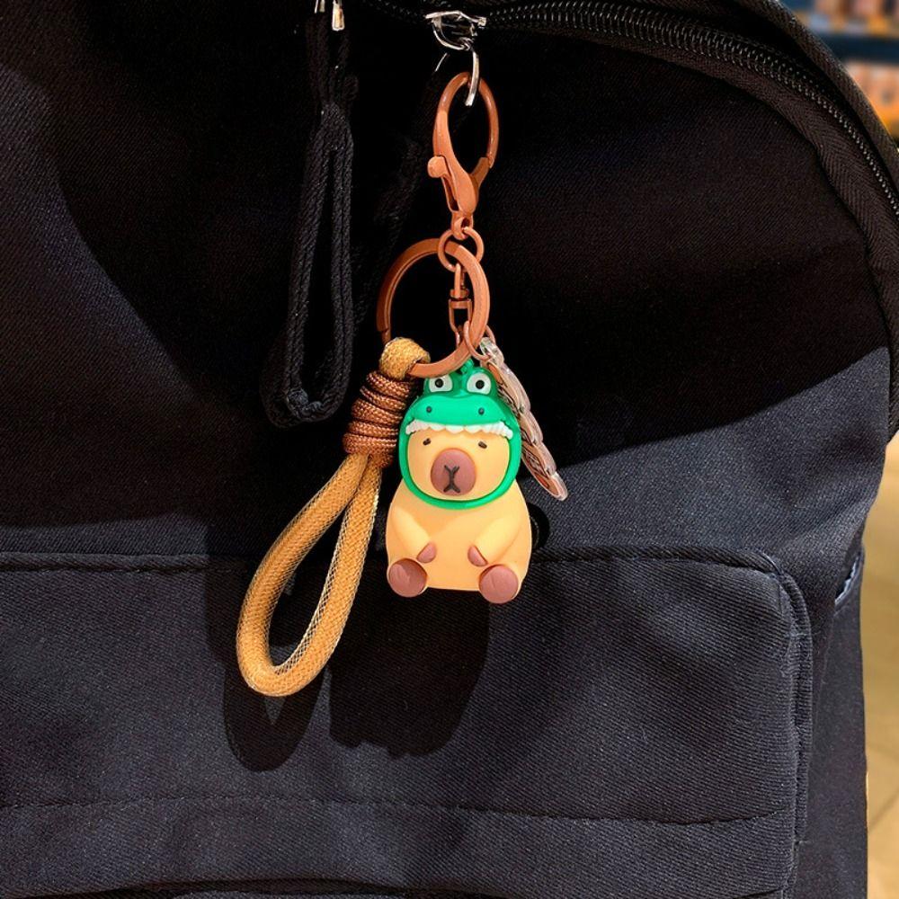 Korean Style Capybara Key Chain Silica Gel Cartoon Key Buckle Capybara Pvc Pendant  Bag Pendant