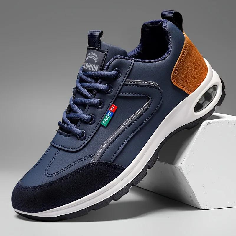 Men's Trendy Sports Shoes Lightweight Breathable Modern Non Slip Shoes Suede Detailing Outdoor Stylish Daily Wear Men Sneakers