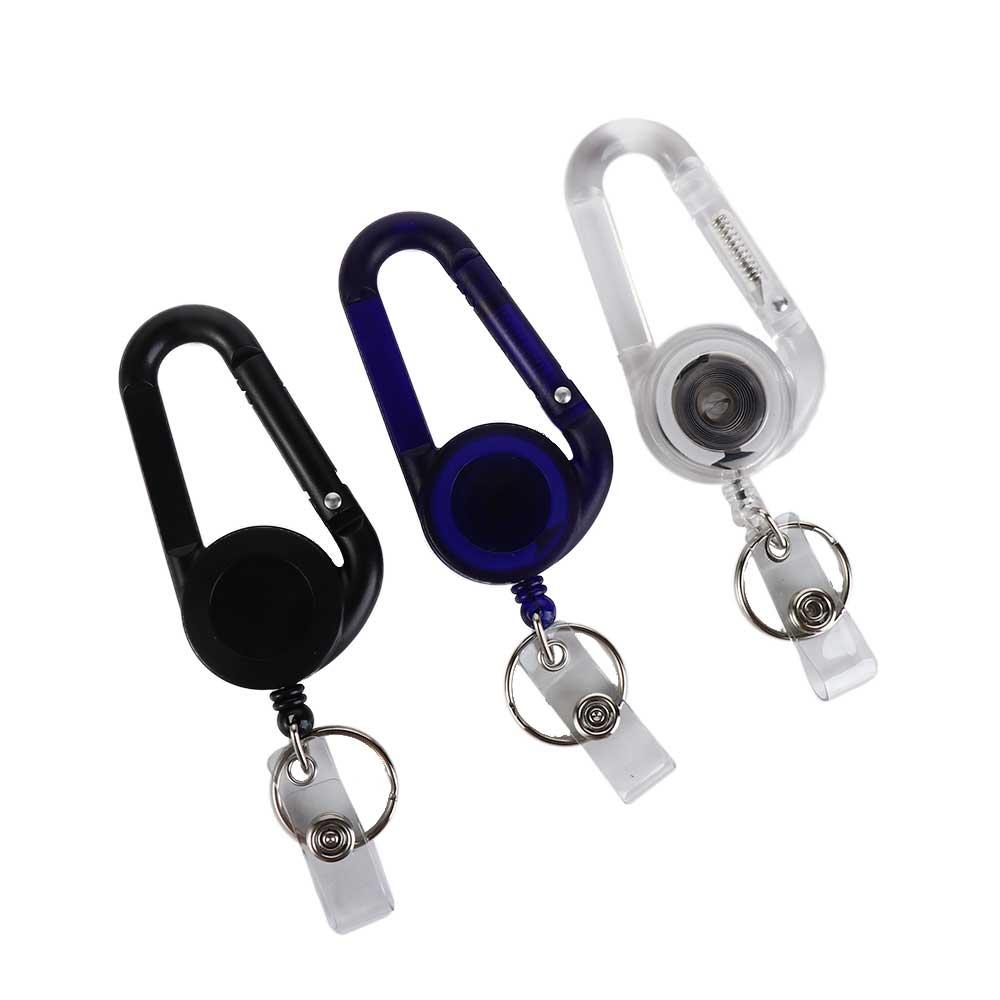Card Holder Outdoor Telescopic Easy Pull Buckle Carabiner Keychain Badge Holder Badge Reel Clip