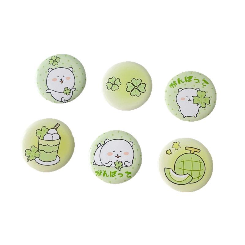 6pcs/set 45mm Cute Cartoon Mini Enamel Pins Kawaii Badges for Bag Denim Jacket Scrapbook Journal Girly Collectible Badge Pins
