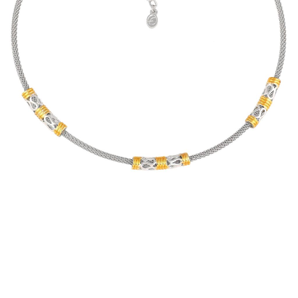 Дизайнерское колье Estele из сетки с золотым и родиевым покрытием для девочек и женщин