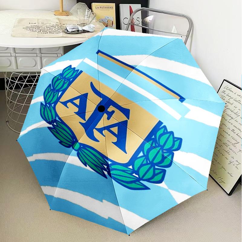 1PC Argentina Football club Printed Umbrella Folding umbrella, automatic umbrella 8-Frame for Travel, camping Fan gifts Christmas Gifts