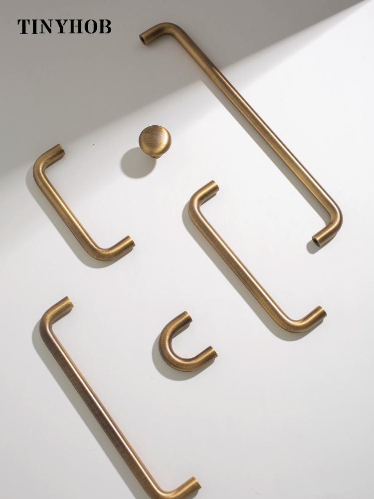 Tinyhob Minimalism Bronze Furniture Handles Wardrobe Kitchen Cupboard Cloakroom Bedside Small Cabinet Handle Decorative Knob