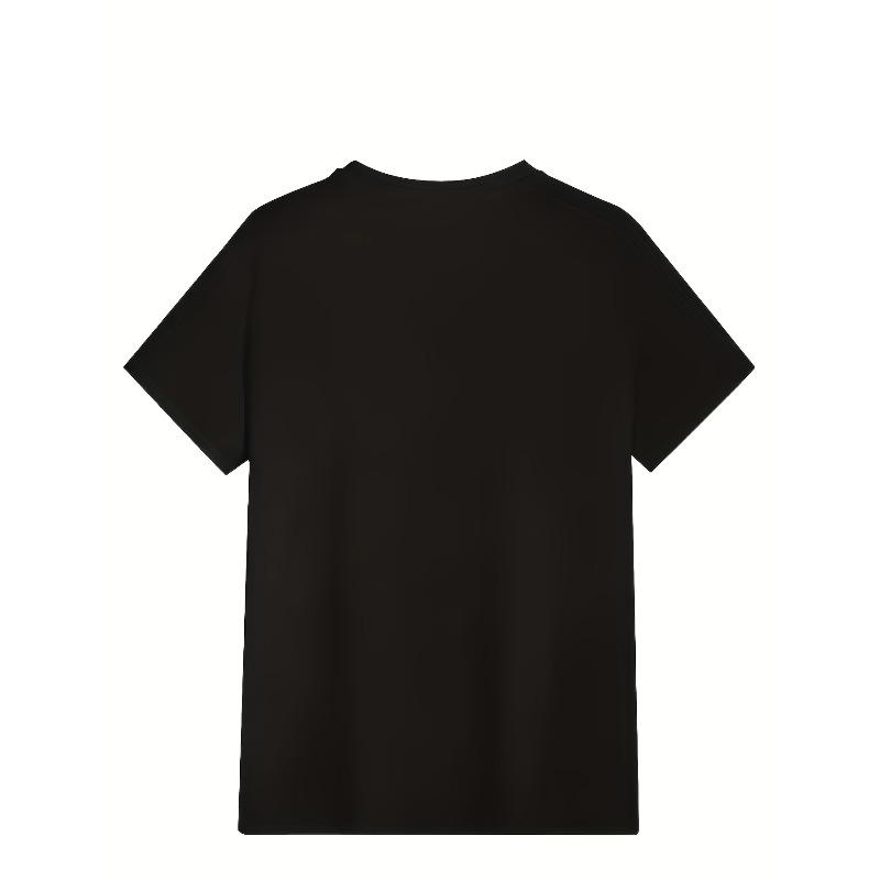 Европейские размеры Мужская мода Модный для спорта Футболка с коротким рукавом | Эластичный комфорт, 2D-печать Геометрический узор, Круглый вырез, Вязаная ткань