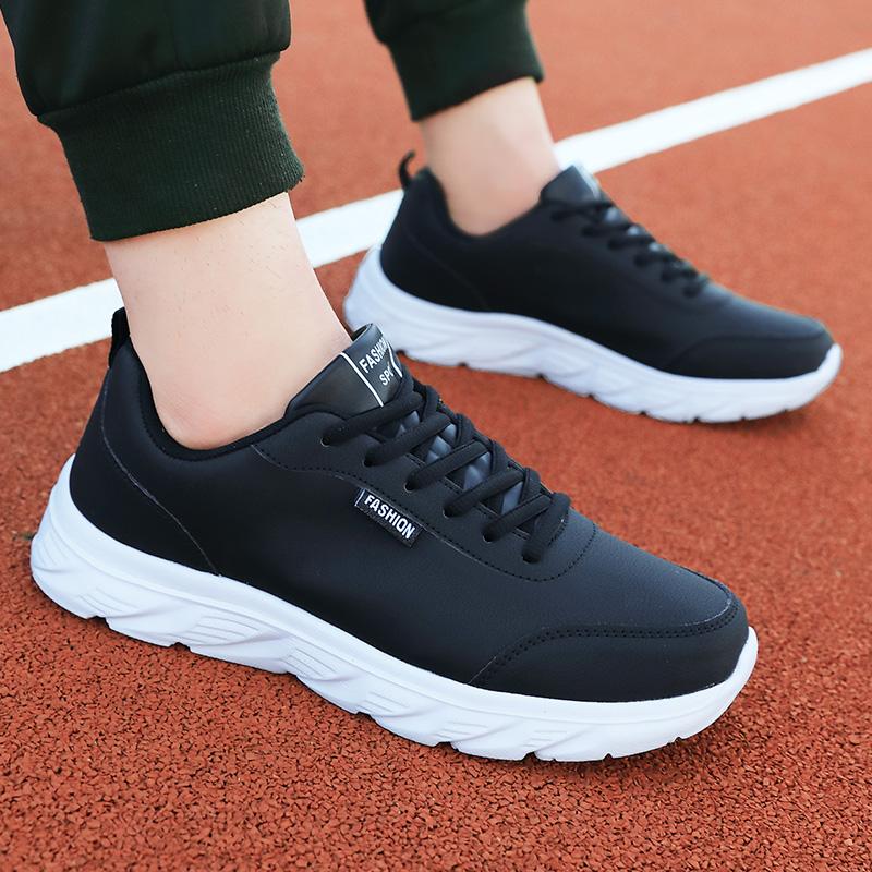 Spring/Autumn Men's Black Deodorant Sneakers Waterproof Men's Shoes Lightweight Soft Sole Men's Running Shoes