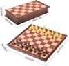 Магнитный дорожный шахматный набор, 8-дюймовая складная доска под дерево, портативная карманная игра для взрослых и детей