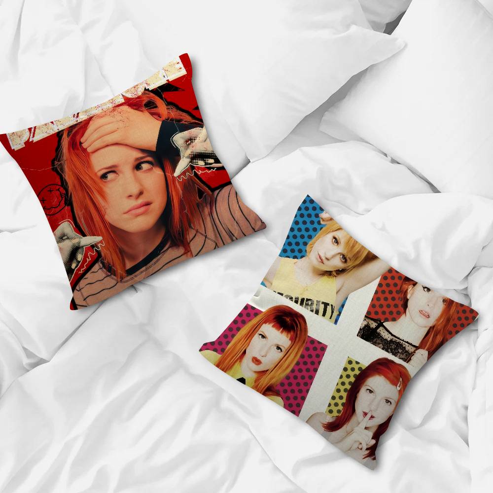 H-Hayley Williams Singer Office Cushion Pillowcase Car Cushion Cover45X45Cm Lumbar Pillowcase Sofa Pillowcover
