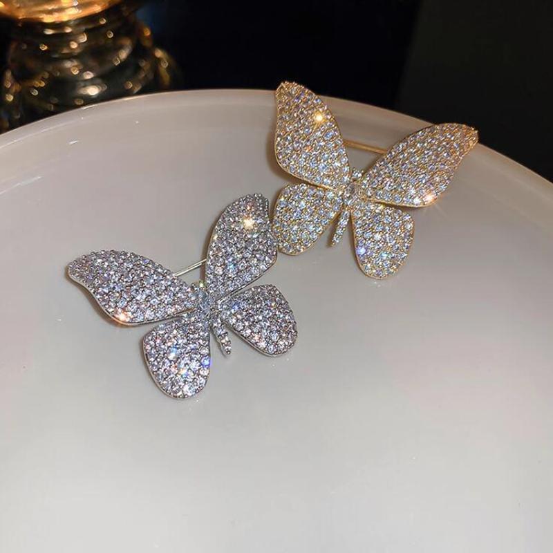 Elegant Temperament Brooch Pins For Women Shiny Butterfly Corsage Wedding Party Jewelry Best Gift
