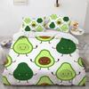 Cartoon Avocado Fruit Funny Comfortable Duvet Quilt Cover Pillowcase Bedding Set Children Bedroom Decoration Home Textile