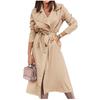 Autumn and Winter Extended Women's Coat Large Size Trench Coat Lace-up Jacket