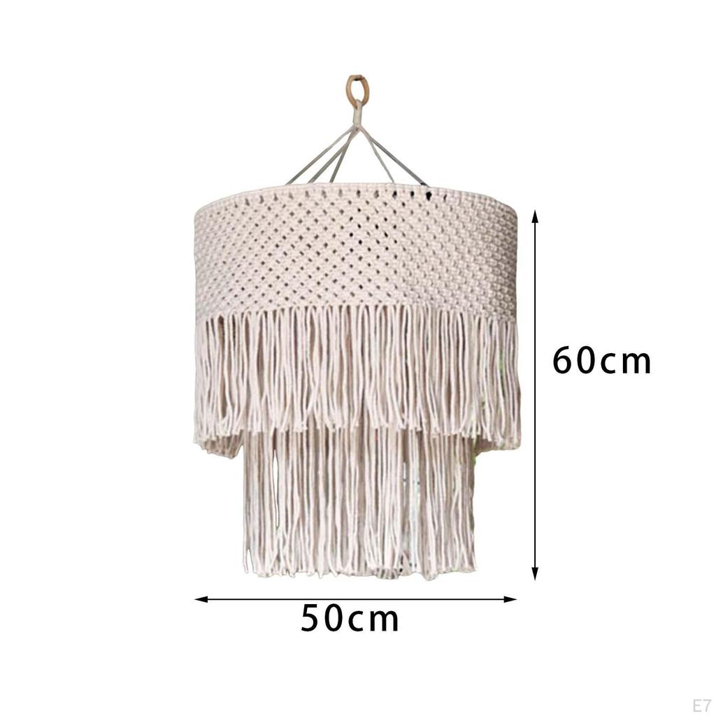 Абажур подвесного светильника в стиле бохо-макраме - домашний декор ручной работы