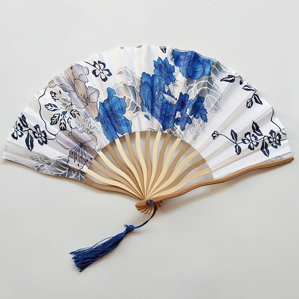 Style Bamboo Wooden Personalized Flower Home Decoration Dance Hand Fan Folding Fan Fan Crafts