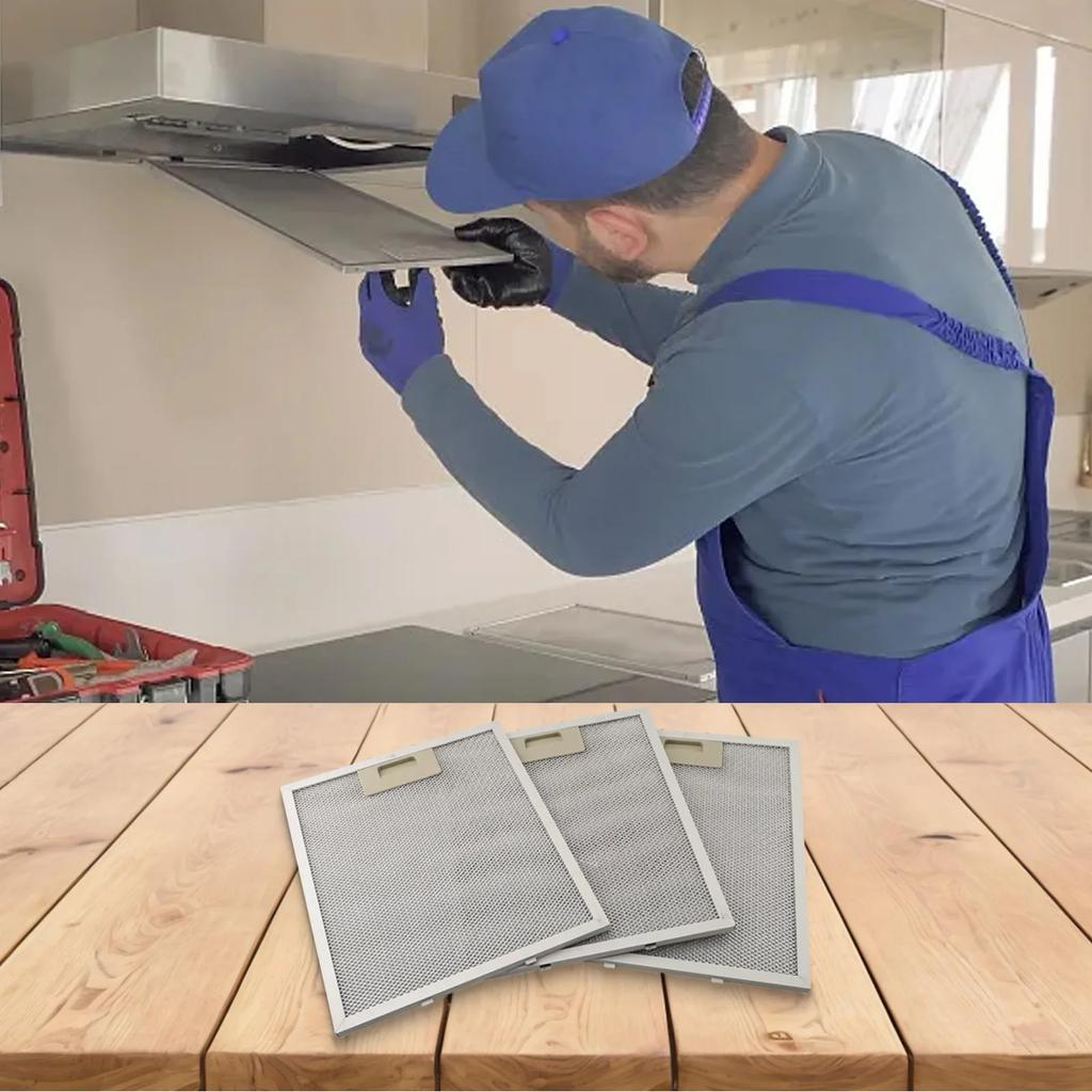 Фильтры из алюминиевой сетки, жировые фильтры, улучшенная фильтрация, оптимальная производительность, упаковка из 3 штук, обычная замена, домашняя кухня